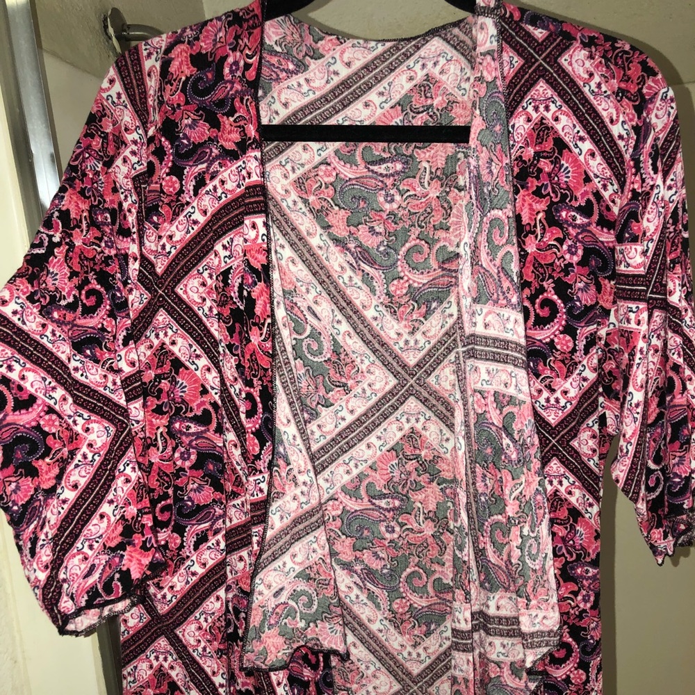 Lularoe Pink and Black Shirley Cardigan